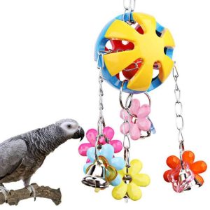 Colorful Parrot Bird Toys with Beads and Bells
